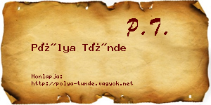 Pólya Tünde névjegykártya